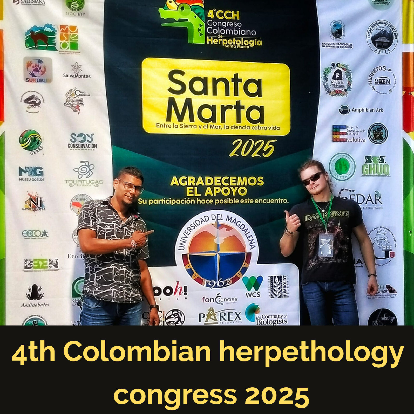 Two participants at the fourth Colombian herpetology congress in Santa Marta, 2025