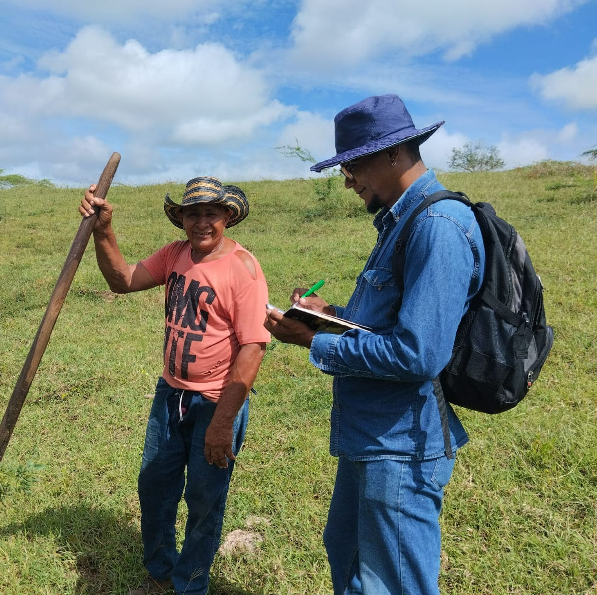 Recording field observations in a notebook